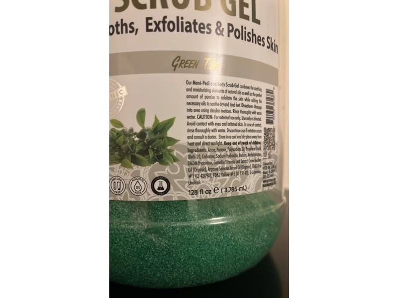 Spa Redi Mani-Pedi & Body Scrub Gel, Green Tea, 128 fl oz/3785 mL