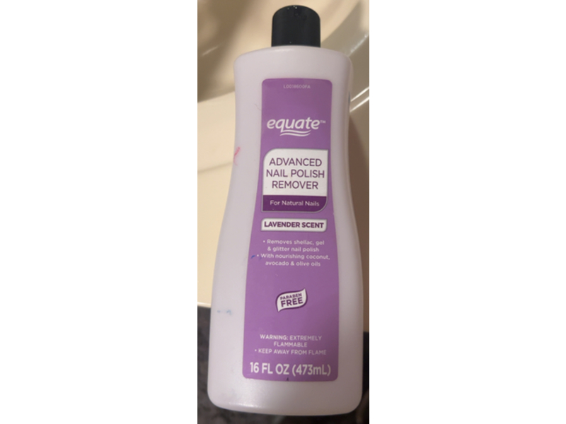 Equate Advanced Nail Polish Remover, Lavender Scent, 16 fl oz/473 mL