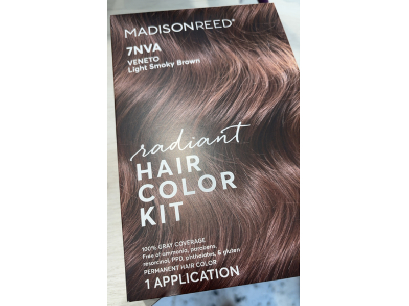 Madison Reed Radiant Permanent Hair Color Kit, 7NVA Veneto Light Smoky Brown, 1 Application, Pack Of 2