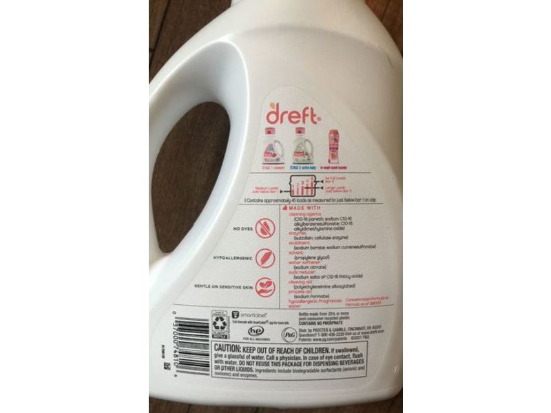Dreft Stage 1 Newborn Baby Detergent, 45 Loads, 65 fl oz/1.92 L