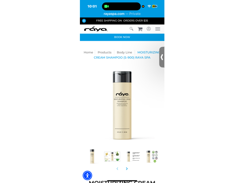 Raya Moisturizing Cream Shampoo, 8 fl oz/240 mL