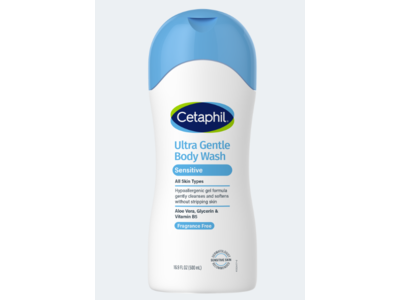 Cetaphil Ultra Gentle Body Wash, Fragrance Free, 16.9 fl oz |500 mL