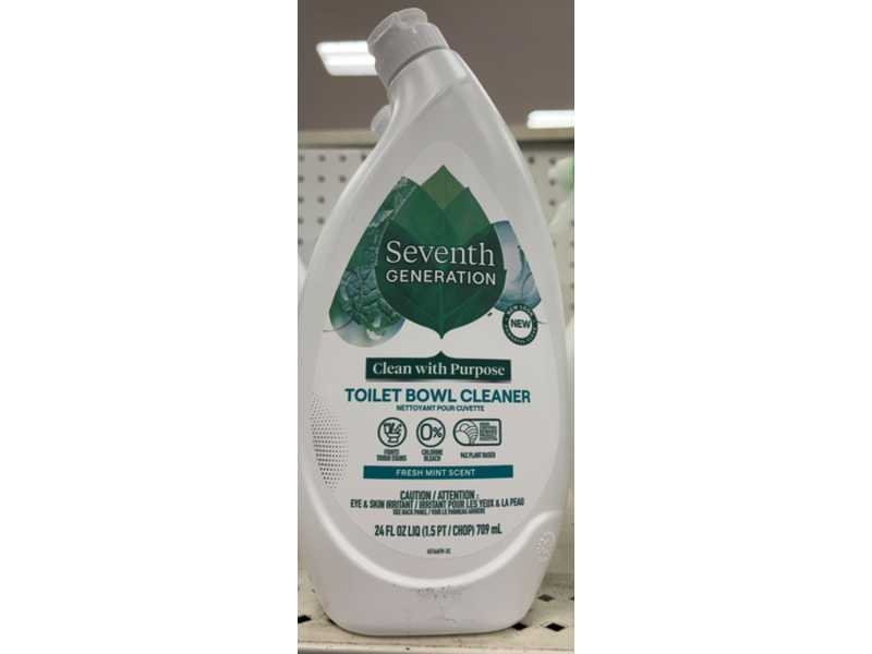 Seventh Generation Toilet Bowl Cleaner, Fresh Mint Scent, 24 fl oz/709 mL, Pack Of 4