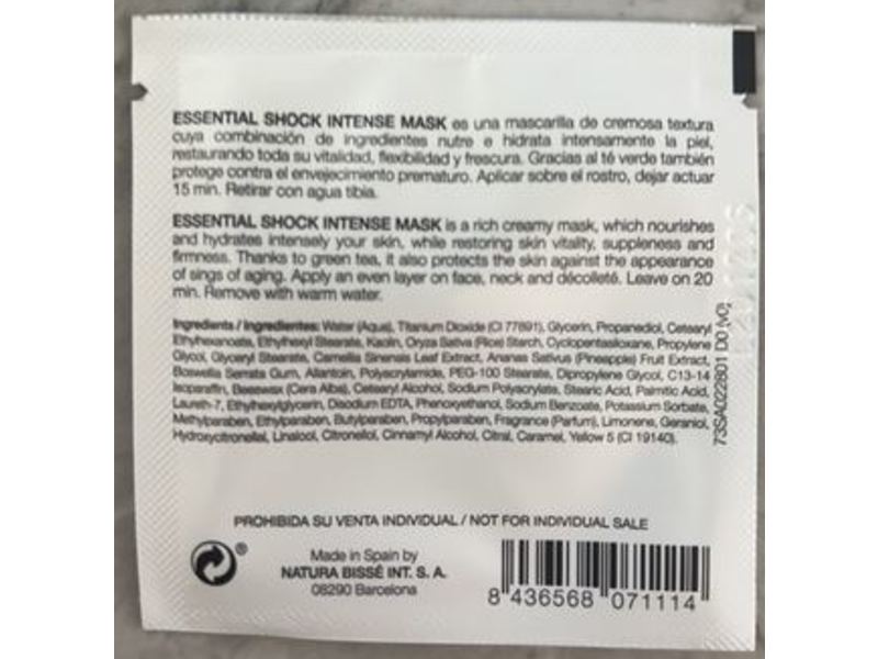 Natura Bisse Essential Shock Mask, Ananas & Green Tea, 1 Count