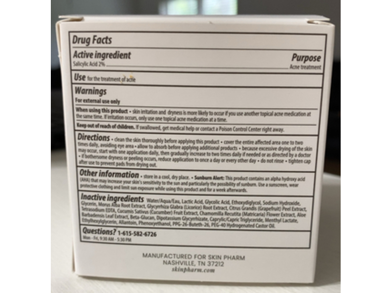 Skin Pharm Crystal Clear Clarifying Pads, Salicylic Acid, 60 Count