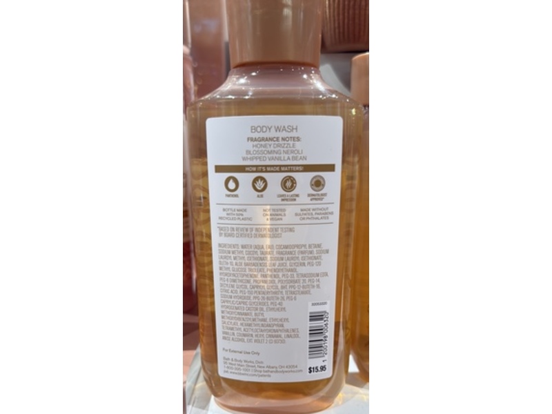 Bath & Body Works Body Wash, Whipped Honey & Vanilla, 10 fl oz/295 mL