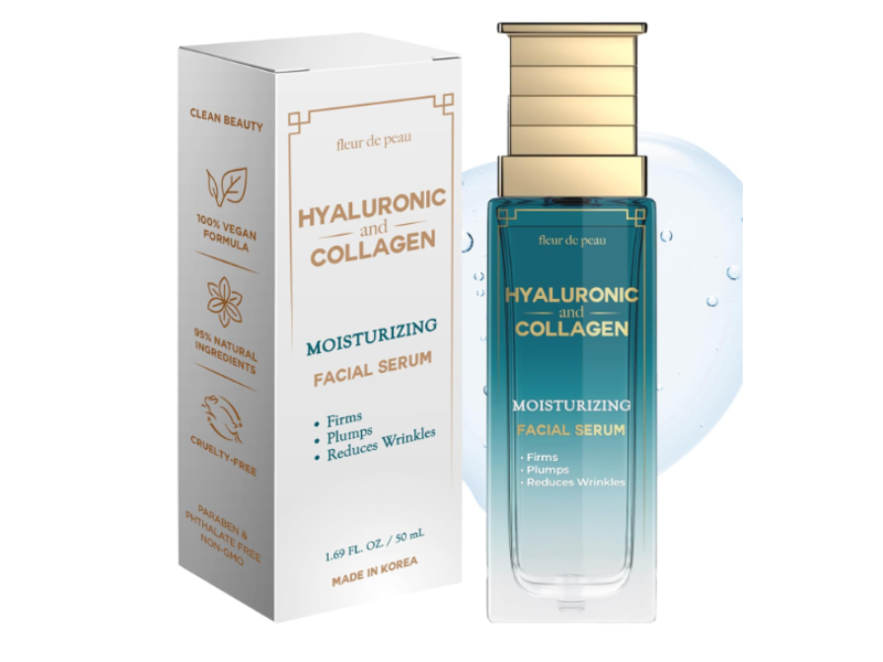 Fleur De Peau Hyaluronic and Collagen Moisturizing Facial Serum, 1.69 fl oz/50 mL