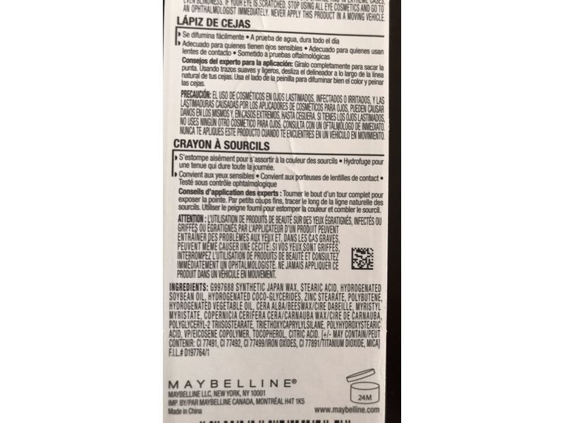 Maybelline New York Define-A-Brow Eyebrow Pencil, 644 Light Brown, 0.0010 0z/50 mg