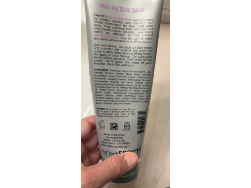 Reflect Sports Hoo Ha Ride Glide The Original Skin & Chamois Cream, 8 fl oz/236 mL