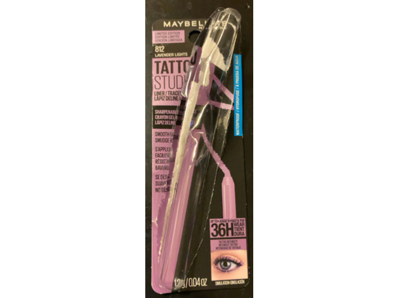 Maybelline Tattoo Studio Sharpenable Gel Pencil, 812 Lavender Lights, 0.04 oz/1.2 g