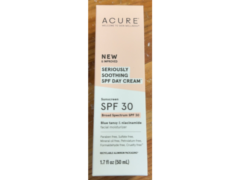 Acure Seriously Soothing Day Cream Sunscreen, SPF 30, 1.7 fl oz/50 mL