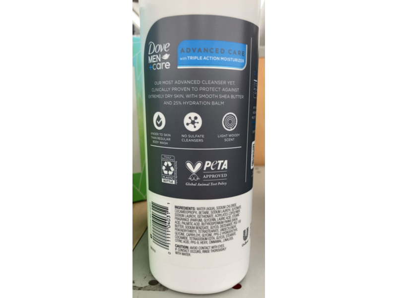 Dove Men + Acne Clear Face & Body Cleanser, Smooth, 16.9 fl oz/500 mL