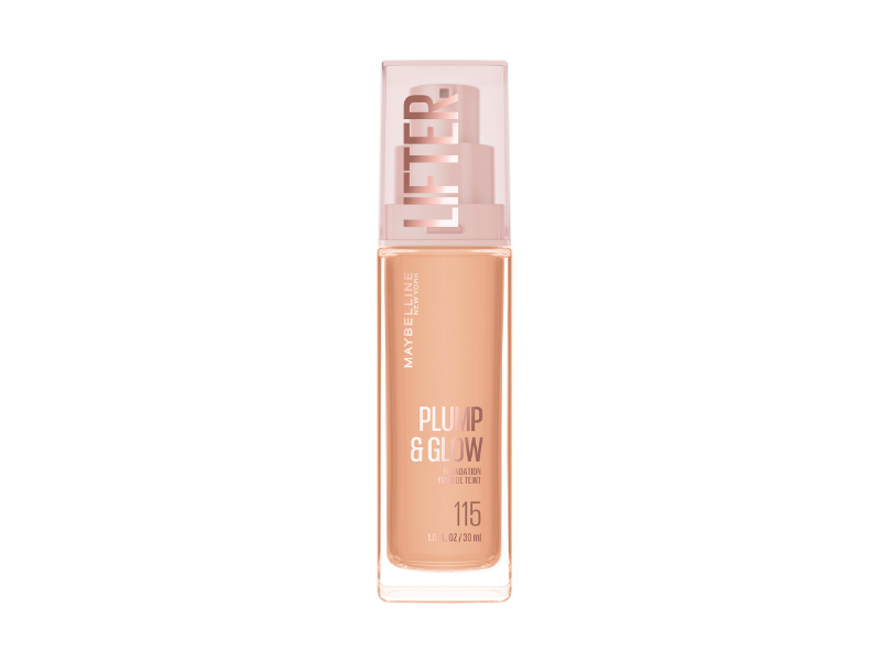 Maybelline New York Lifter Plump & Glow Foundation, 115, 1 fl oz/30 mL