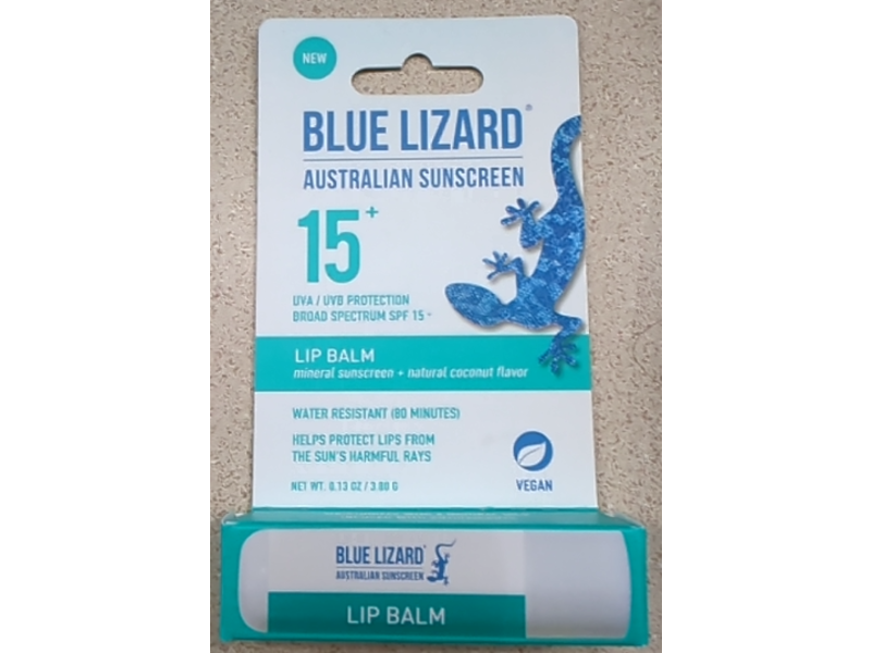Blue Lizard Lip Balm Mineral Sunscreen, SPF 15, 0.13 oz/3.80 g