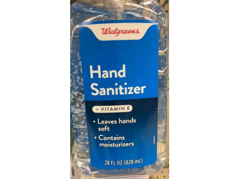 Walgreens Hand Sanitizer, Vitamin E, 28 fl oz/828 mL