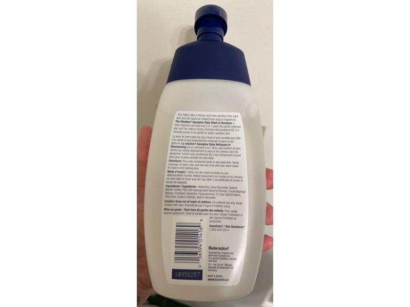 Eucerin Aquaphor Baby Wash & Shampoo, 500 mL