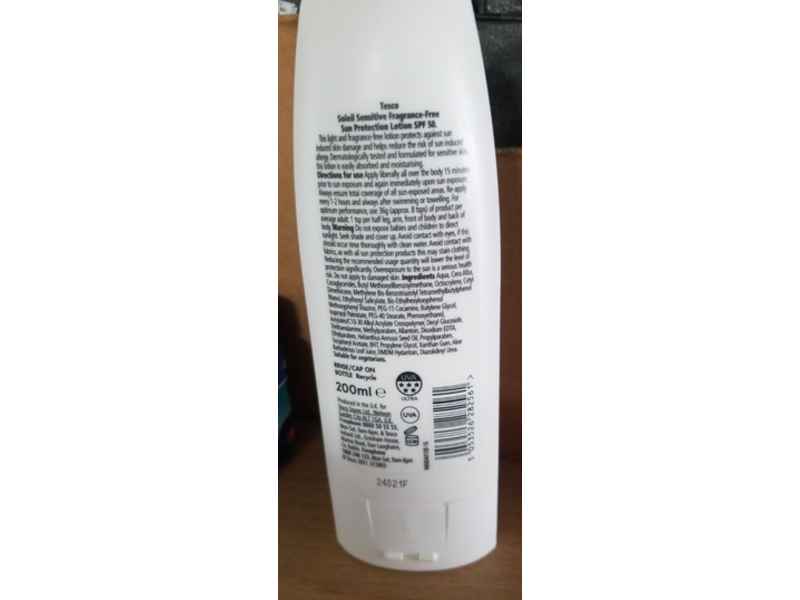 Tesco Soleil Sun-Protection Lotion, SPF 50, Sensitive, Fragrance-Free, 200 ml