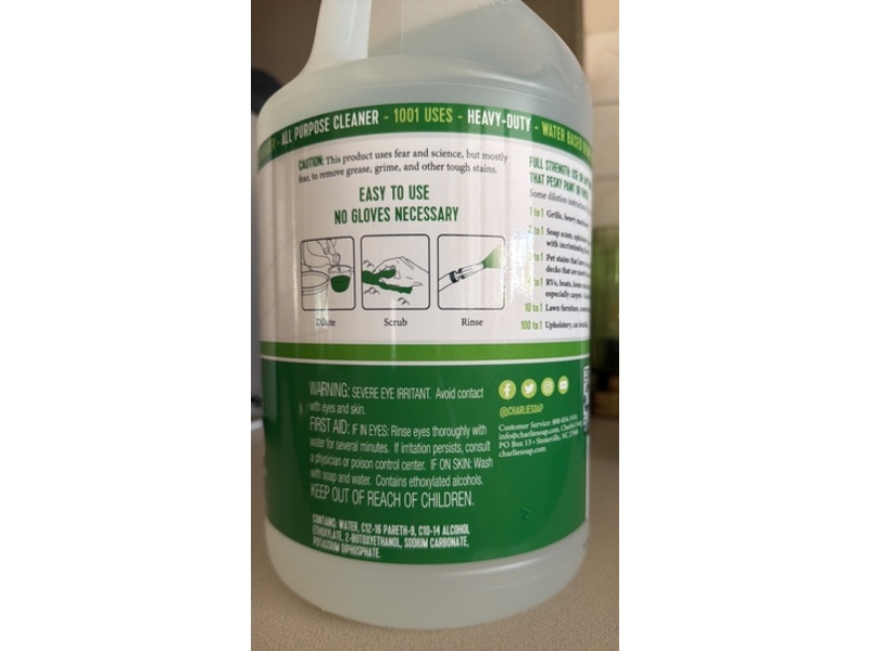 Charlie's Soap 1001 All Purpose Cleaner, 3.8 L
