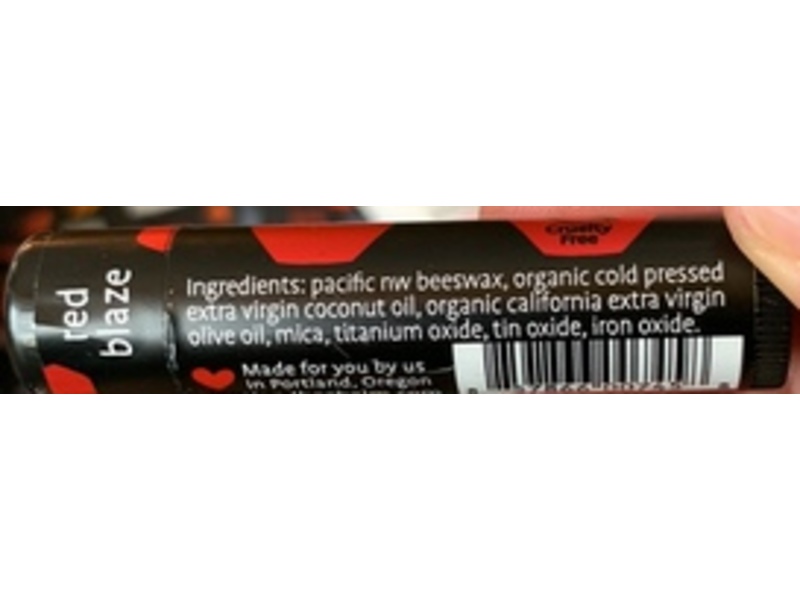 Portland Bee Balm Simple Honest Natural Lip Balm, Red Blaze