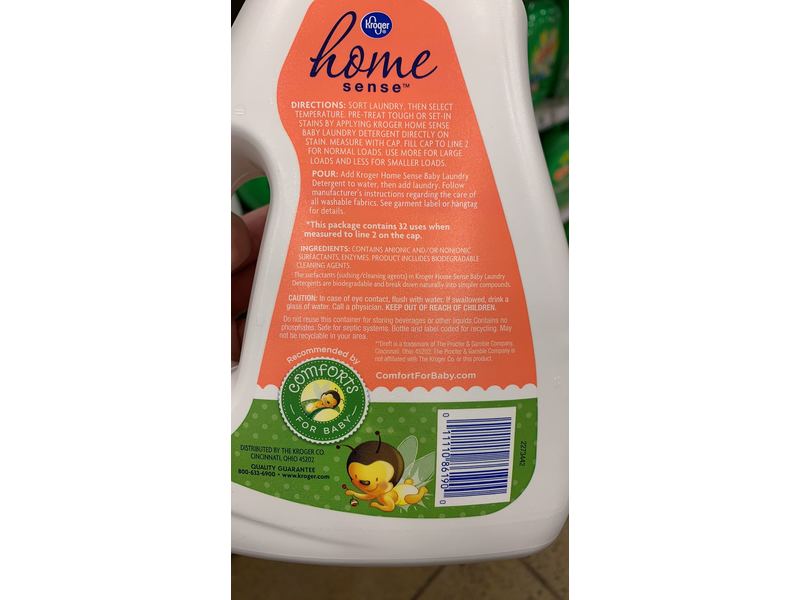 Kroger Home Sense Baby Laundry Detergent, 32 Loads, 50 fl oz/1.47 L