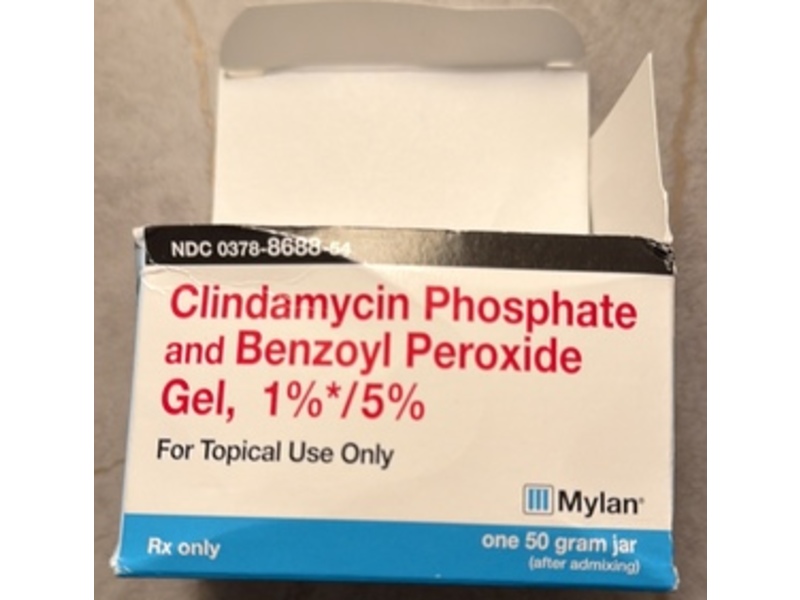 Clindamycin Phosphate and Benzoyl Peroxide Gel, 1%/5%, 50 g, Mylan Pharmaceuticals (Rx)