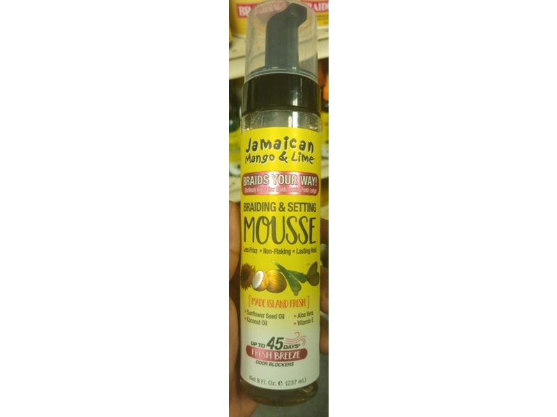 Jamaican Mango & Lime Braiding & Setting Mousse, Fresh Breeze, 8 fl oz/237 mL