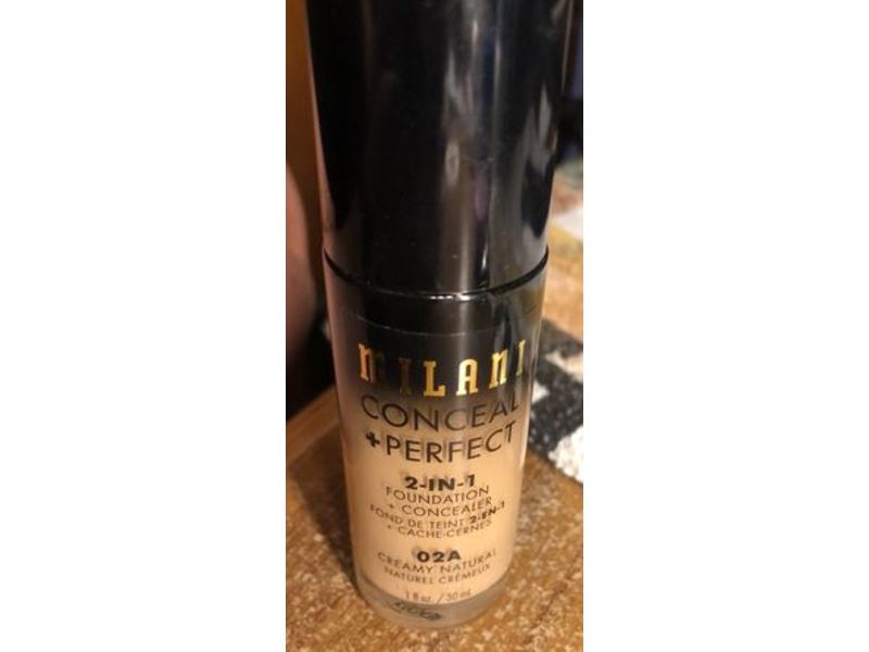 Milani Conceal + Perfect 2-in-1 Foundation + Concealer, 02A Creamy Natural, 1 fl oz/30 mL