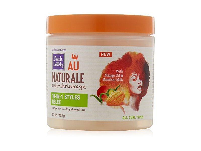 SoftSheen-Carson Dark And Lovely Au Naturale Anti-Shrinkage 10-In-1 Styles Gelee, Mango Oil & Bamboo Milk, 5.3 oz/152 g
