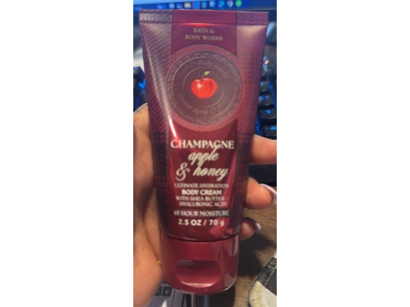 Bath & Body Works Shea Butter + Hyaluronic Acid Ultimate Hydration Body Cream, Champagne Apple & Honey, 2.5 oz/70 g