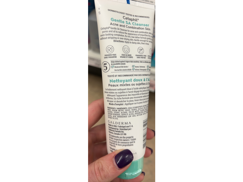 Cetaphil Gentle Sa Cleanser, White Tea & Aloe, 124 mL