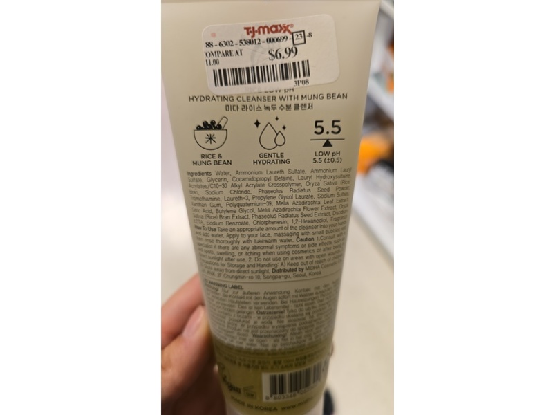 Midha Rice To Meet You Hydrating Cleanser, Mung Bean, 5.07 fl oz/150 mL