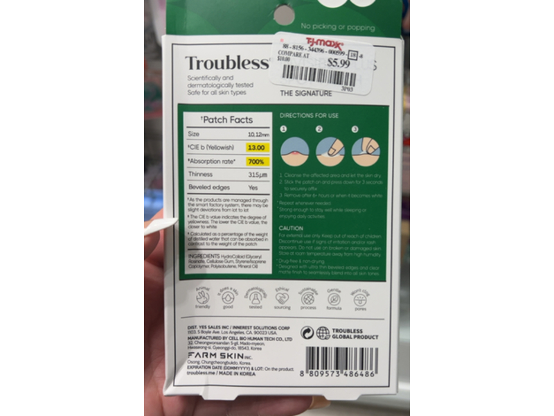 Troubless Invisible Pimple Spot Patch, The Signature, 96 Count