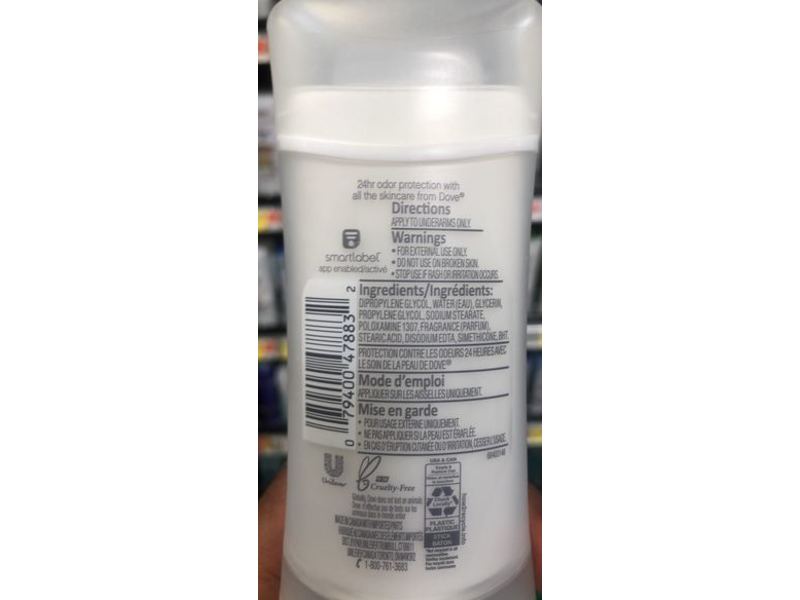 Dove 0% Aluminum Deodorant, Stick Rose Petals, 2.6 oz/74 g