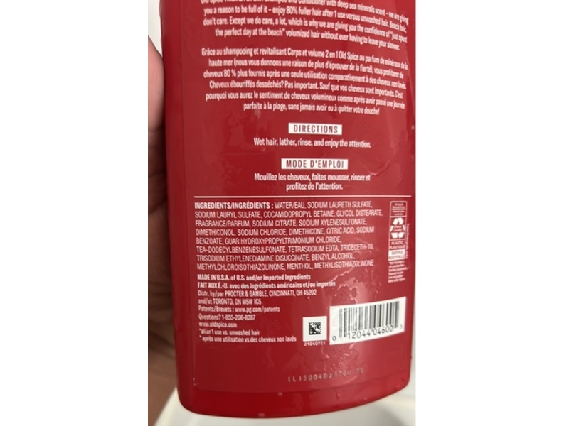 Old Spice Thick & Full 2-In-1 Shampoo + Conditioner, Deep Sea Minerals Scent, 21.9 fl oz/650 mL