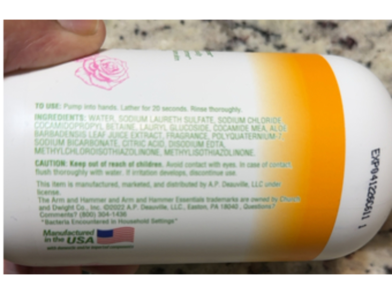 Arm & Hammer Essentials Liquid Hand Wash, Gentle Rose Water, 12 fl oz/355 mL