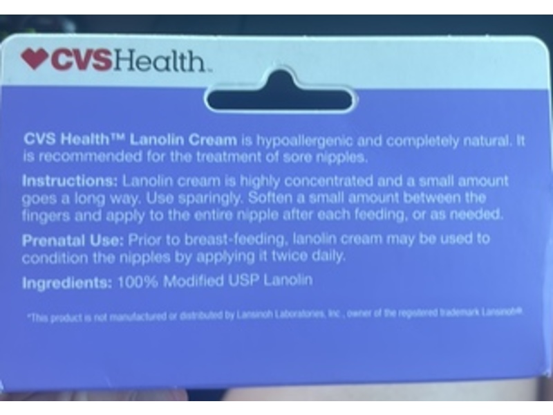 CVS Health Lanolin Cream, 1.41 oz/40 g