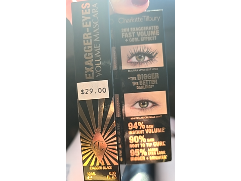 Charlotte Tilbury Exagger-Eyes Volume Mascara, Exagger-Black, 0.33 fl oz/10 mL