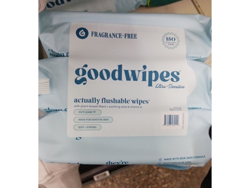Good Wipes Actually Flushable Wipes, Fragrance Free, 150 Wipes