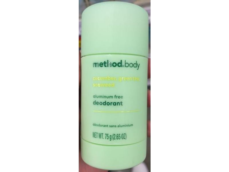 Method Body Aluminum Free Deodorant, Cucumber, Green Tea, Seaweed, 2.65 oz/75 g, Pack Of 5