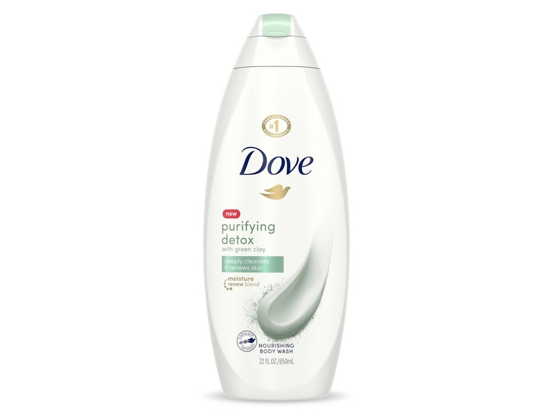 Dove Nourishing Body Wash Purifying Detox With Green Clay, Pack Of 2, 22 fl oz/ 650 mL