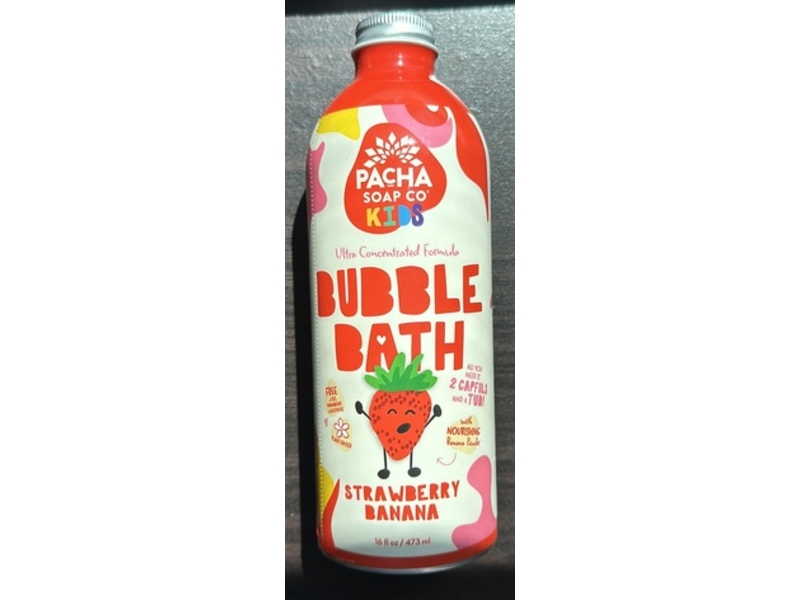 Pacha Soap Co Kids Bubble Bath, Strawberry Banana, 16 fl oz/473 mL