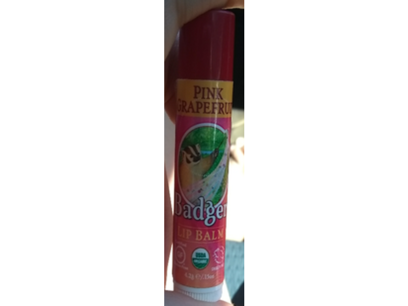 Badger Lip Balm Stick, Pink Grapefruit, 0.15 oz/4.2 g
