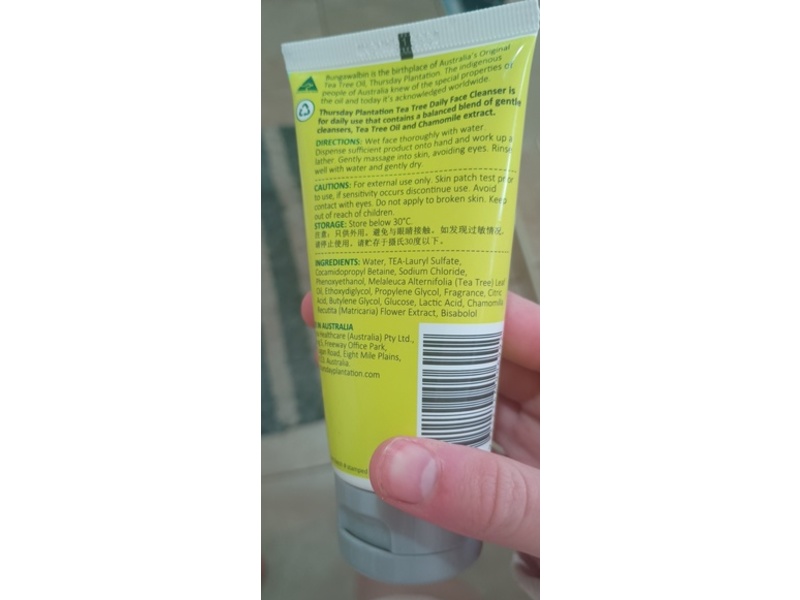 Thursday Plantation Daily Face Cleanser, Tea Tree, 75 mL