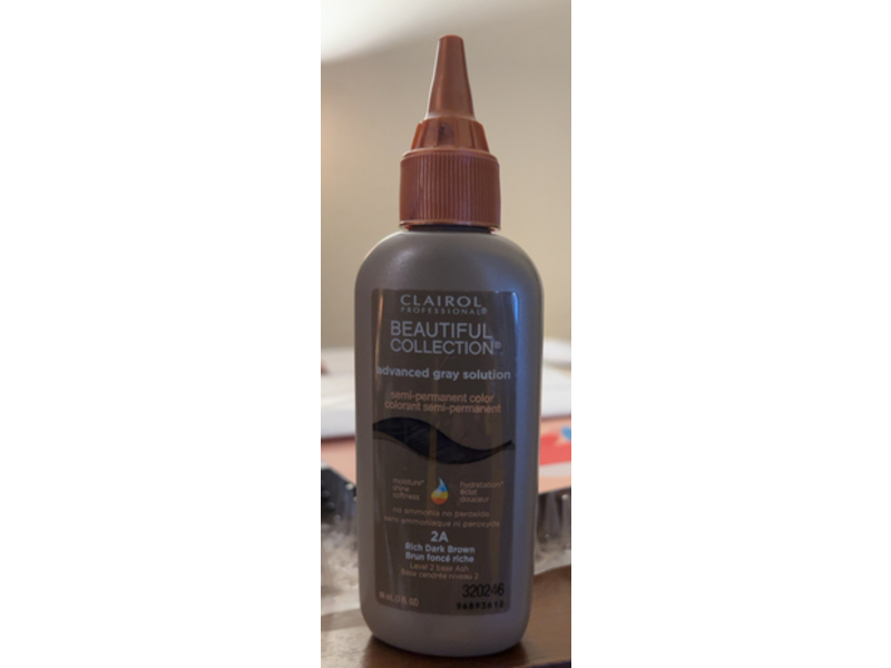 Clairol Professional Beautiful Advanced Gray Solutions Semi Permanent Color, 2A Rich Dark Brown, 3 fl oz/88 mL