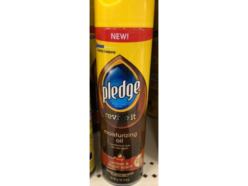 Pledge Revive It Moisturizing Oil, Amber & Argan Scent, 9.7 oz