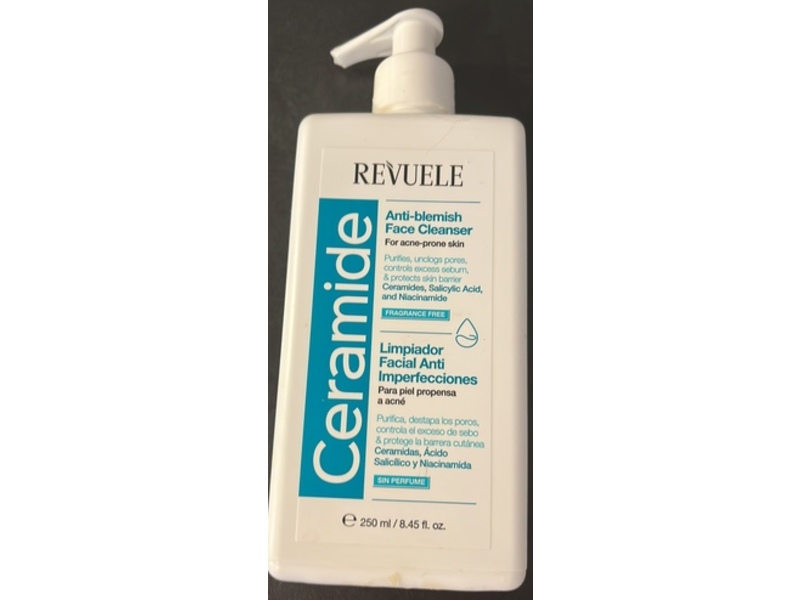 Revuele Ceramide Anti-Blemish Face Cleanser, 8.45 fl oz/250 mL