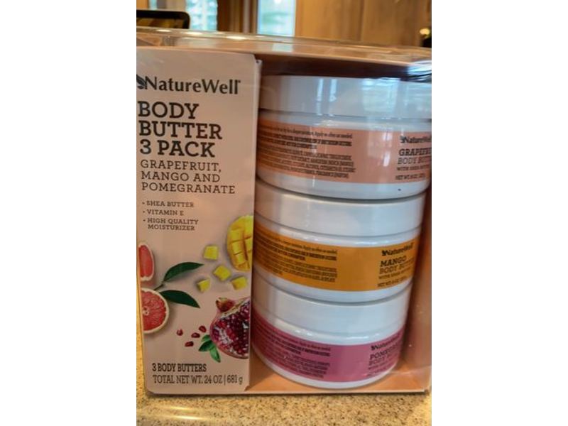 Nature Well Body Butter, Grapefruit, Mango, Pomegranate, 3 Pack
