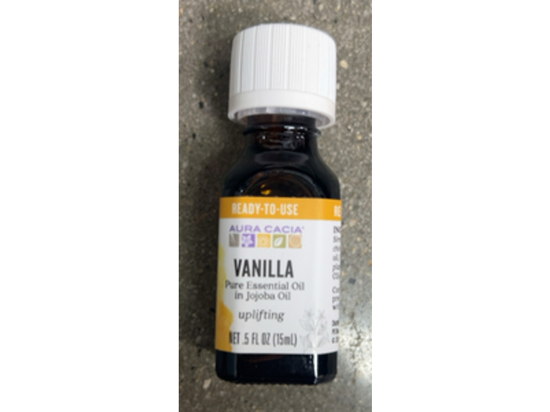 Aura Cacia Uplifting Jojoba Essential Oil, Vanilla, 0.5 fl oz/15 mL