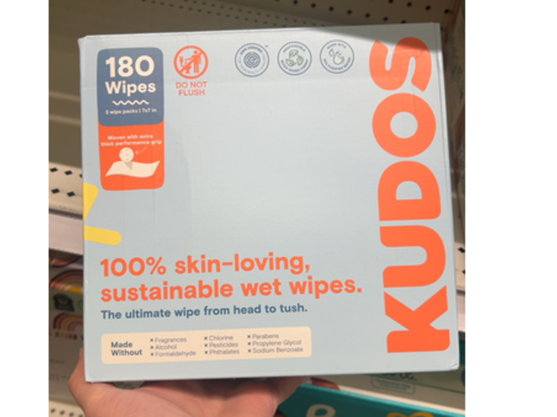 Kudos Skin-Loving, Sustainable Baby Wet Wipes, 180 Count, 3 Pack