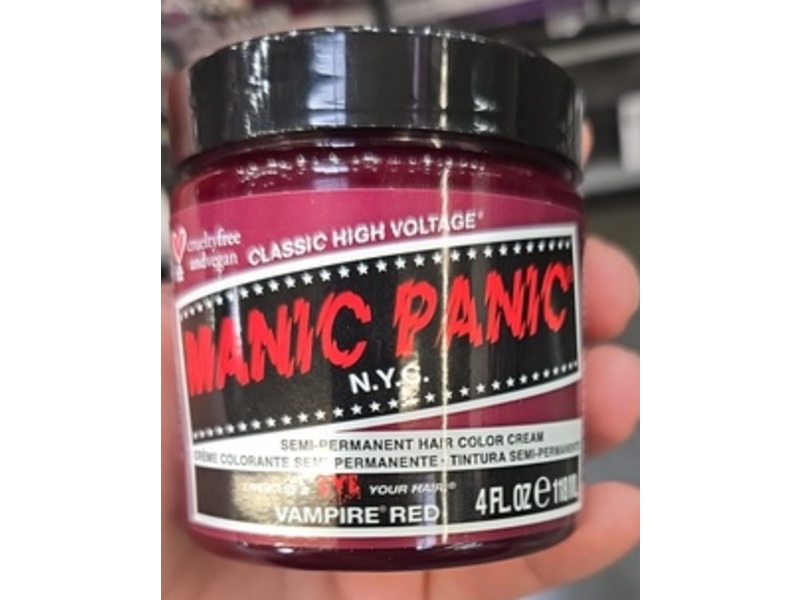 Manic Panic Semi Permanent Hair Color Cream, Vampire Red, 4 fl oz /118 mL